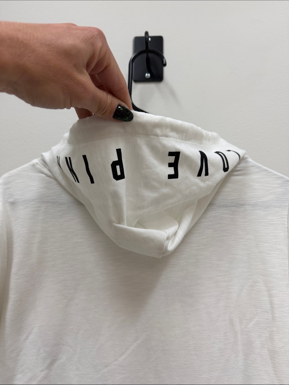 Victoria's Secret PINK Lightweight White Hoodie Sz Small! - Picture 6 of 7